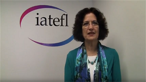 Marjorie Rosenberg accepting the TESOL President’s Award on behalf of IATEFL (3.28)